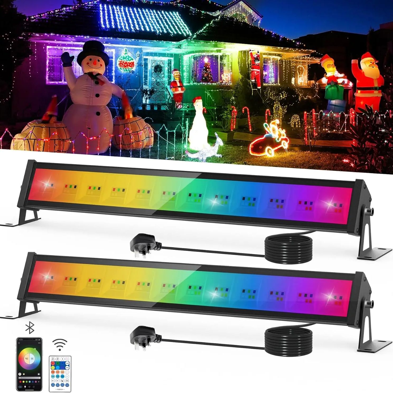Smart Garden Lights Uk - 50W RGB LED Projektör Çubuğu Uzaktan