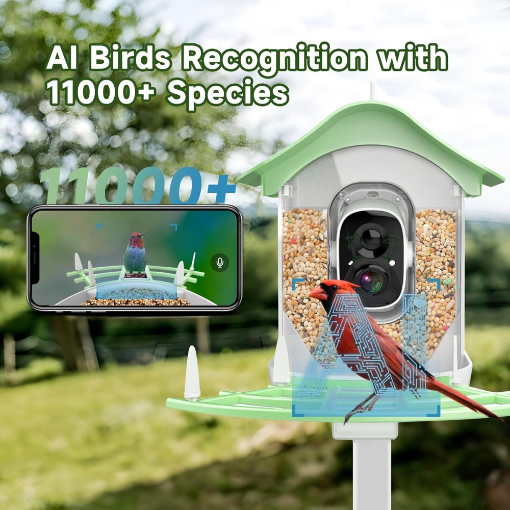 Smart Bird Feeder Camera - Güneş Enerjili Akıllı Kuş Besleyici, Kamera