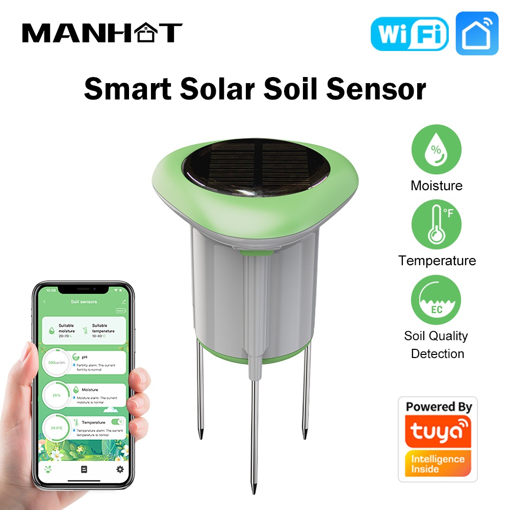 Smart Garden Irrigation - MANHOT WiFi Akıllı Güneş Enerjili Toprak