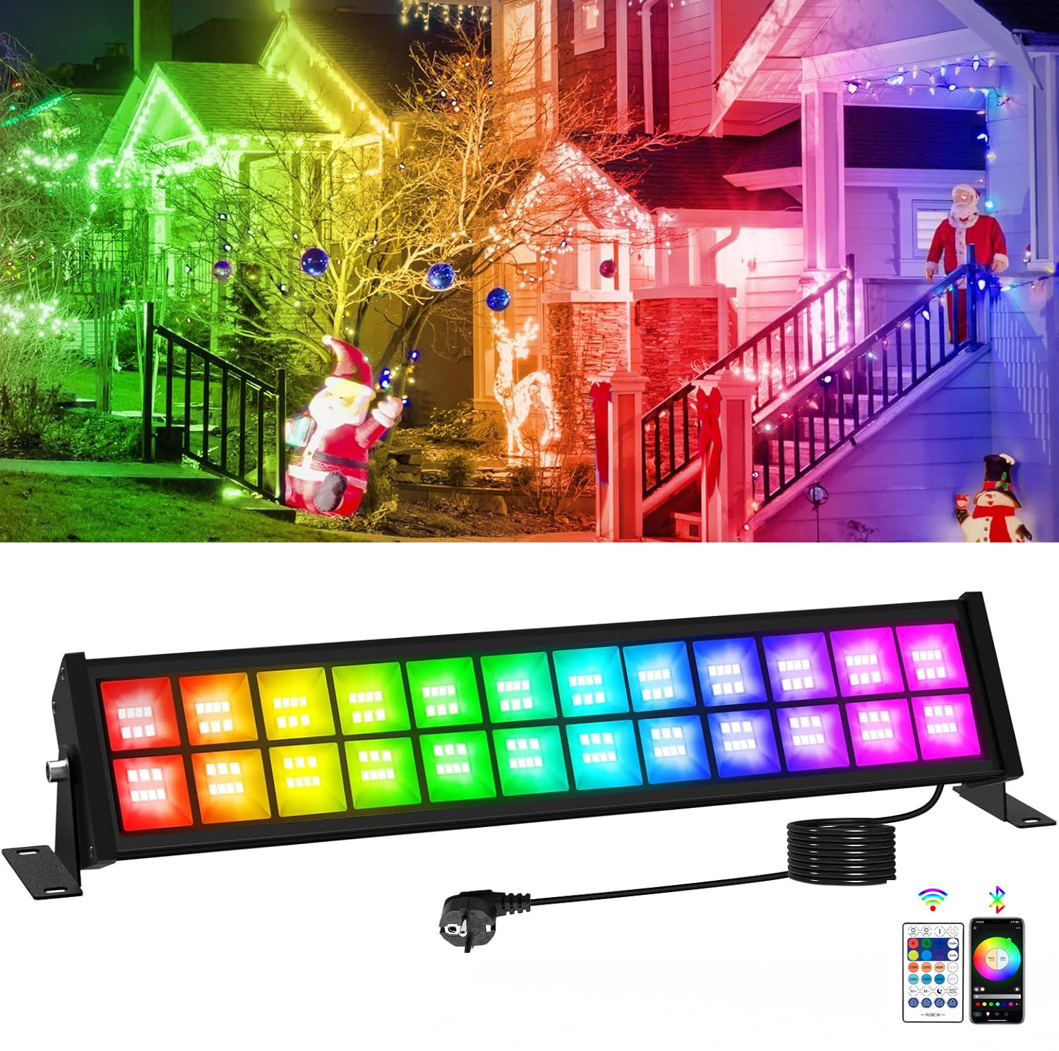 Smart Garden Lights Uk - 50/72W RGB LED Projektör Çubuğu Uzaktan
