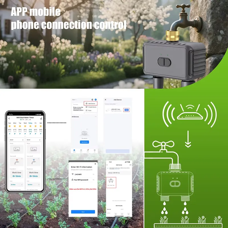 WAP01 WiFi APP Kontrollü Çift  - Smart Garden Irrigation incelemesi ve fiyatı