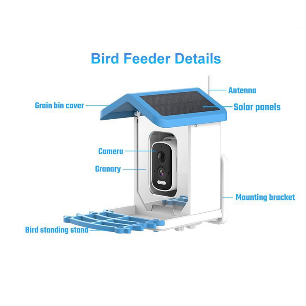 Güneş enerjili 5 milyon Wifi ö - Smart Bird Feeder Camera incelemesi ve fiyatı